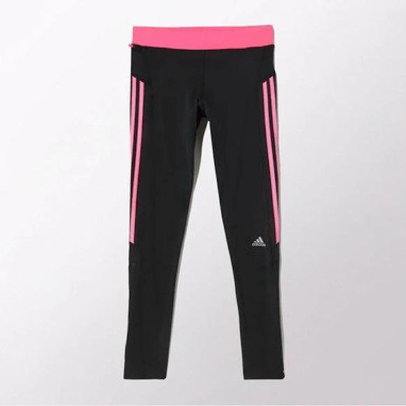 ADIDAS Climacool Vintage Iconic Track Pants  SIZE SMALL Flamingo PINK on BLACK - Picture 1 of 4